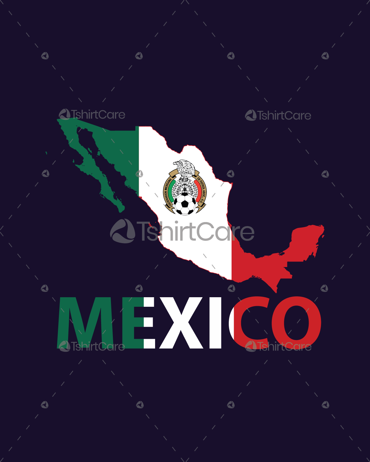 Mexico Map Flag T shirt Design United 